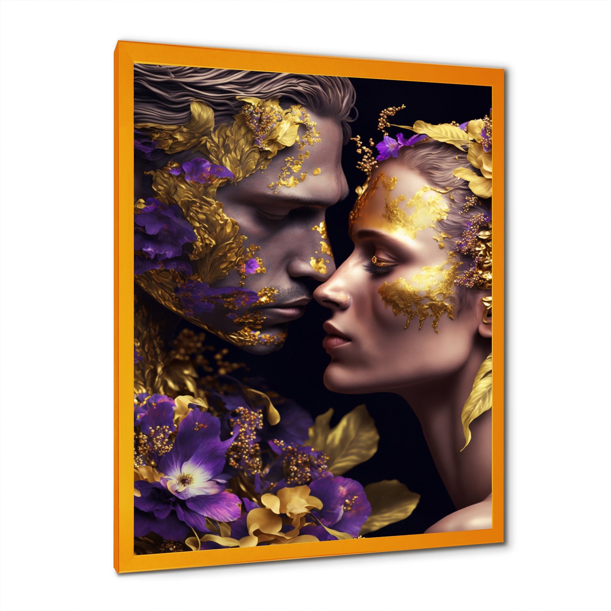 Loving Couple Kissing Floral Design I