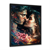 Loving Couple Kissing Floral Design II
