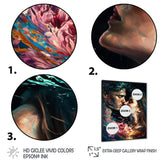 Loving Couple Kissing Floral Design II