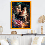 Loving Couple Kissing Floral Design II