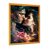 Loving Couple Kissing Floral Design II