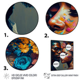 Loving Couple Kissing Floral Design V