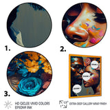 Loving Couple Kissing Floral Design V