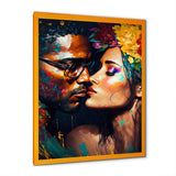 Loving Couple Kissing Floral Design VI