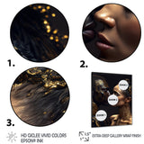 Gold African Amercian Couple Kissing