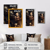 Gold African Amercian Couple Kissing