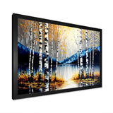 Monochrome Golden Birch Trees By The River IV