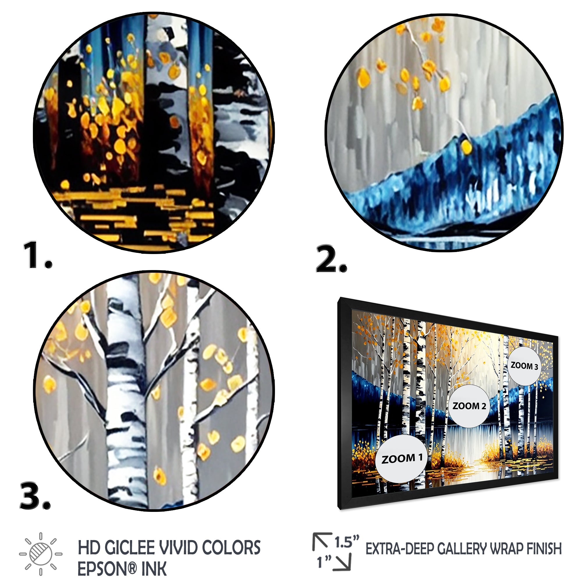 Monochrome Golden Birch Trees By The River IV