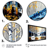 Monochrome Golden Birch Trees By The River IV