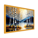 Monochrome Golden Birch Trees By The River IV