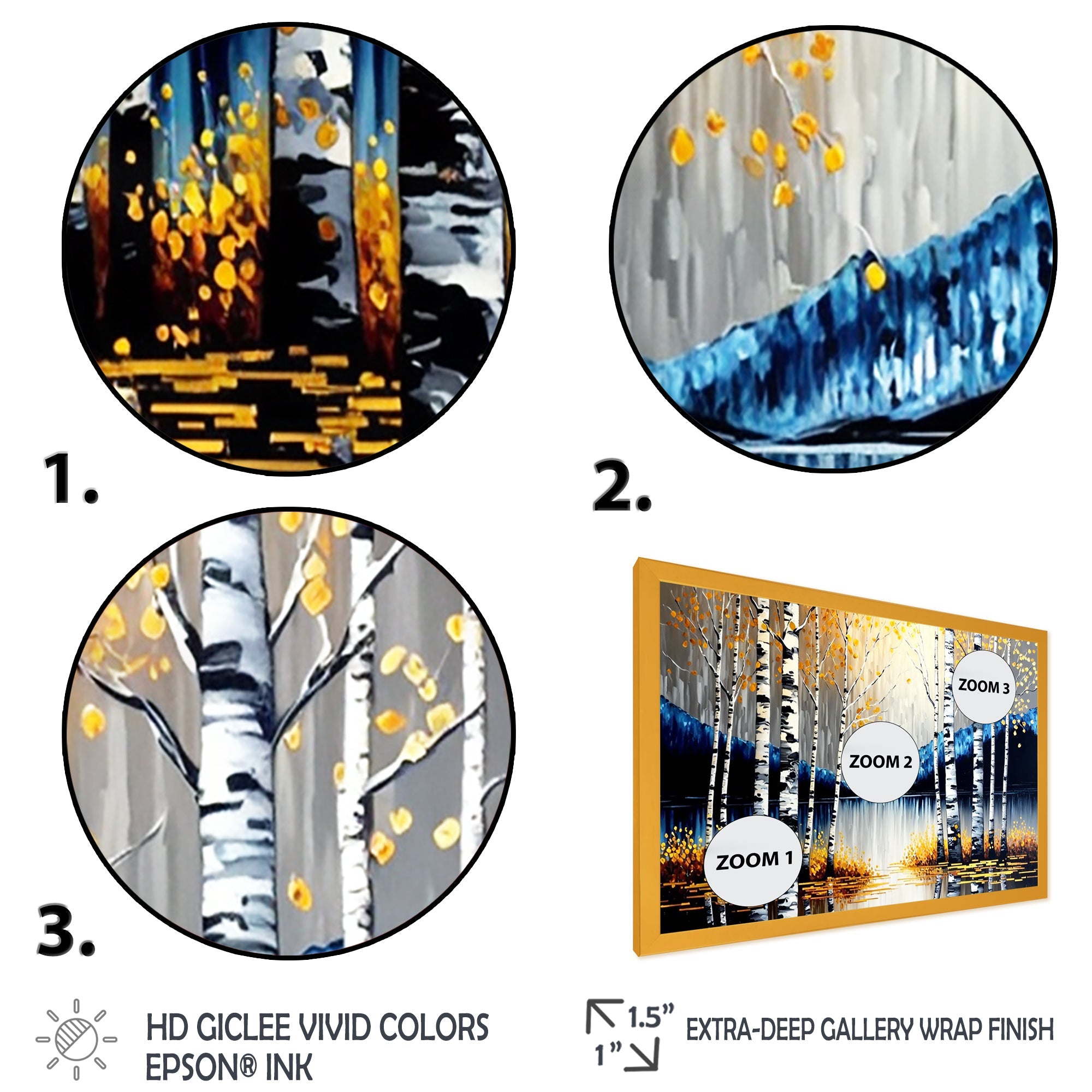 Monochrome Golden Birch Trees By The River IV