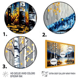 Monochrome Golden Birch Trees By The River IV