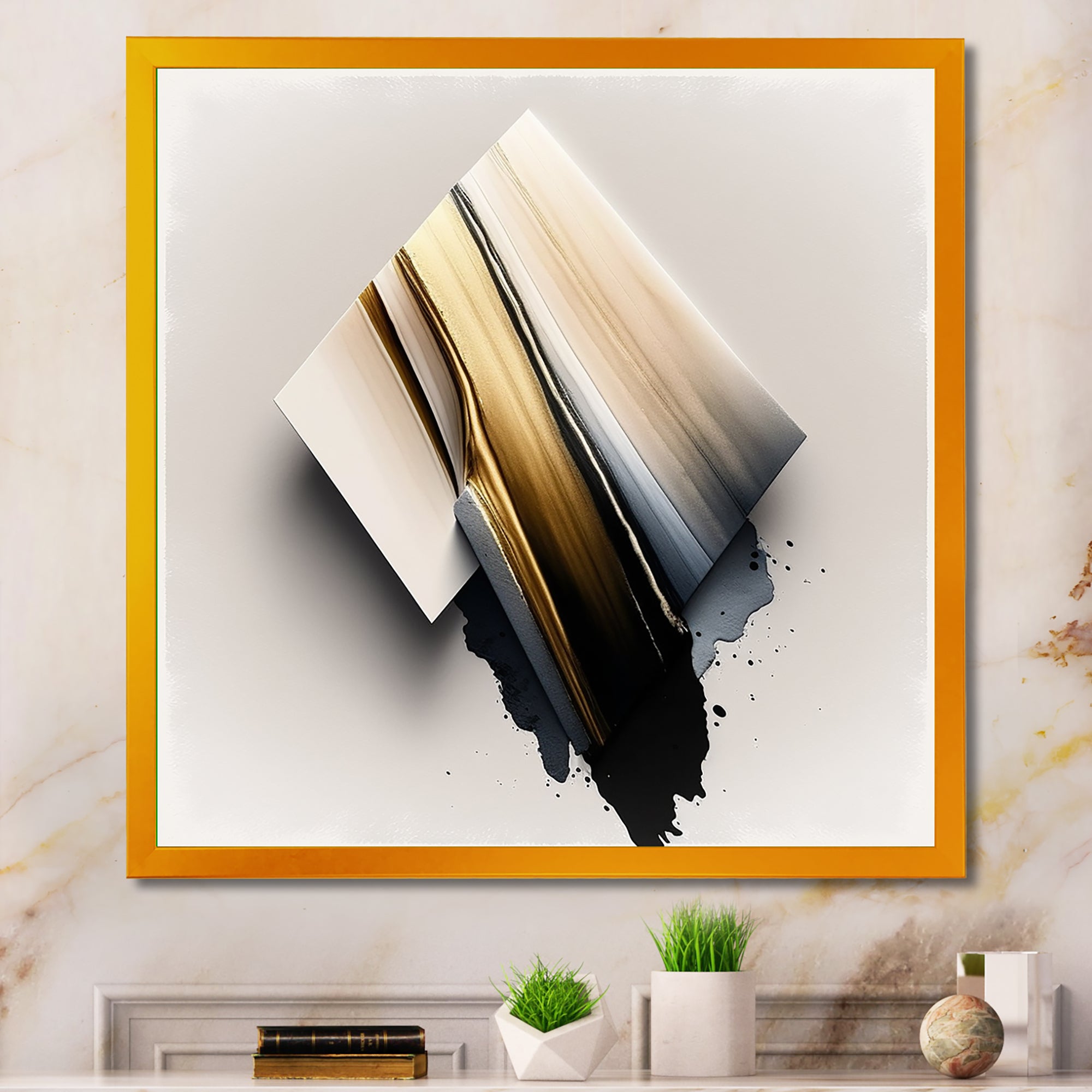 Black And Gold Cubic Expression III