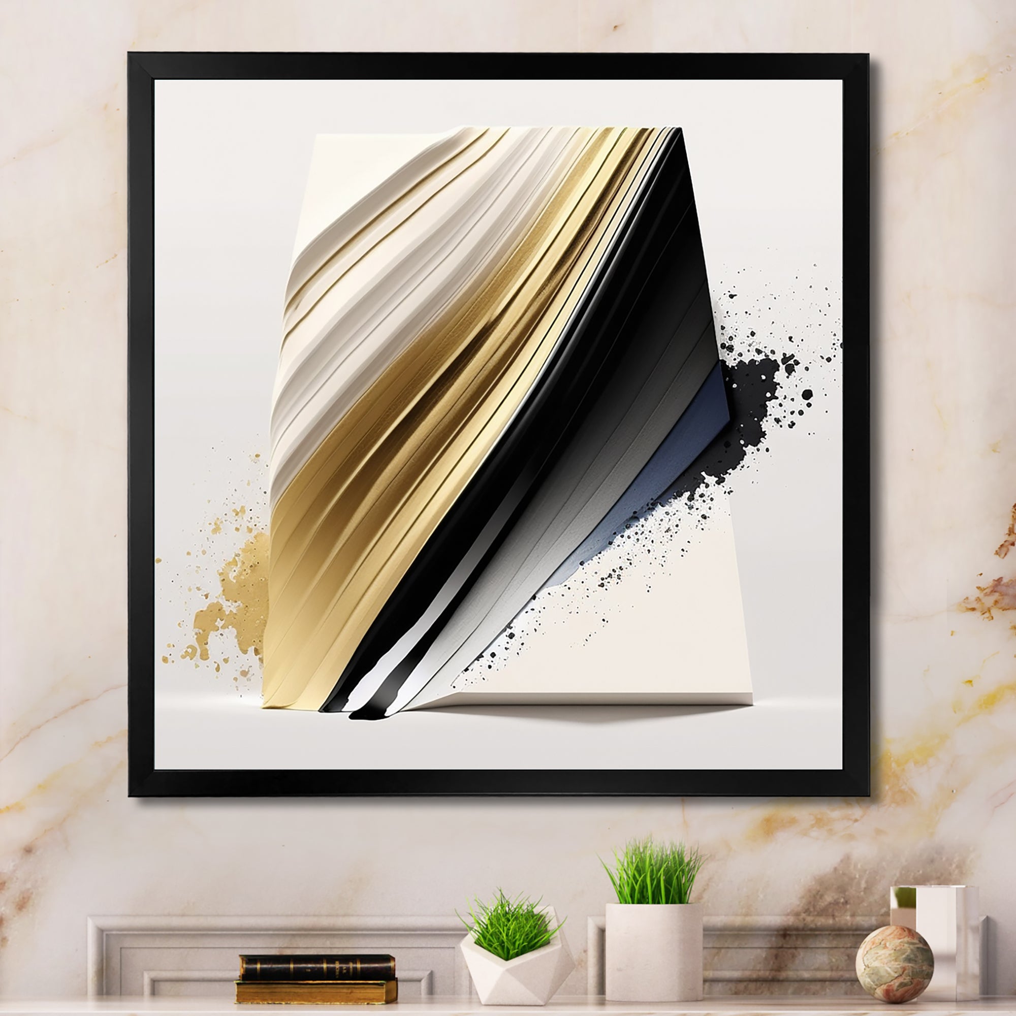 Black And Gold Cubic Expression IV