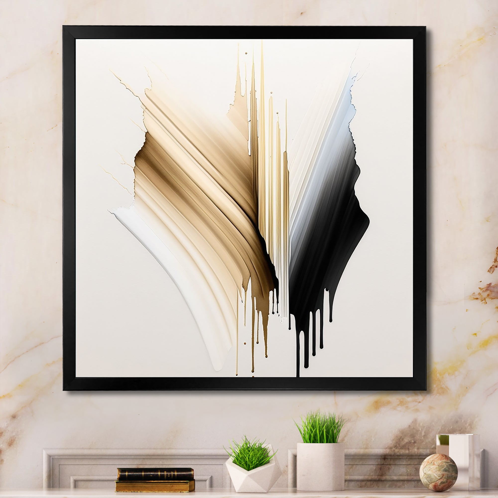 Minimalism Pink And Gold Cubic Fusion IV