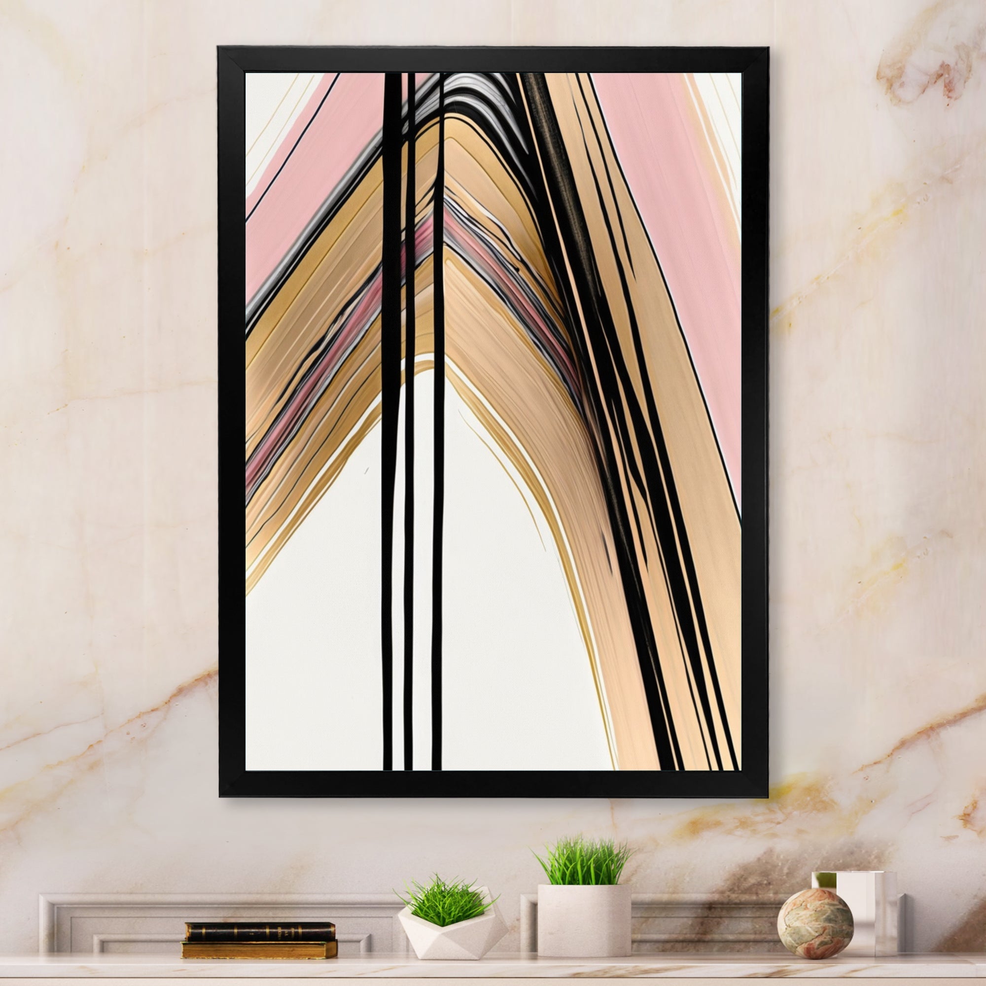 Minimalism Pink And Gold Cubic Fusion V