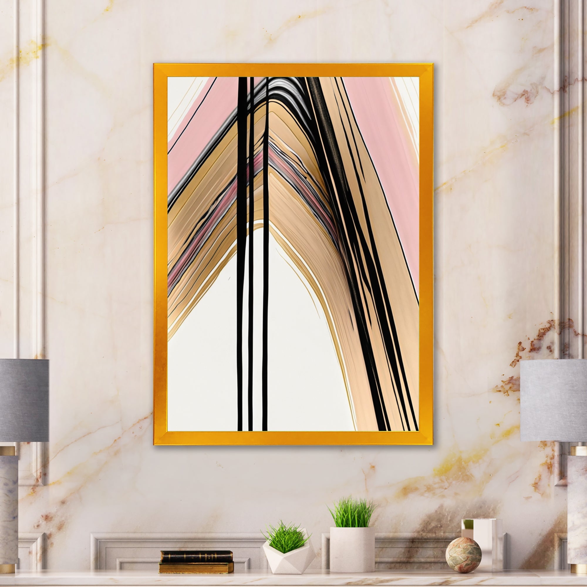 Minimalism Pink And Gold Cubic Fusion V