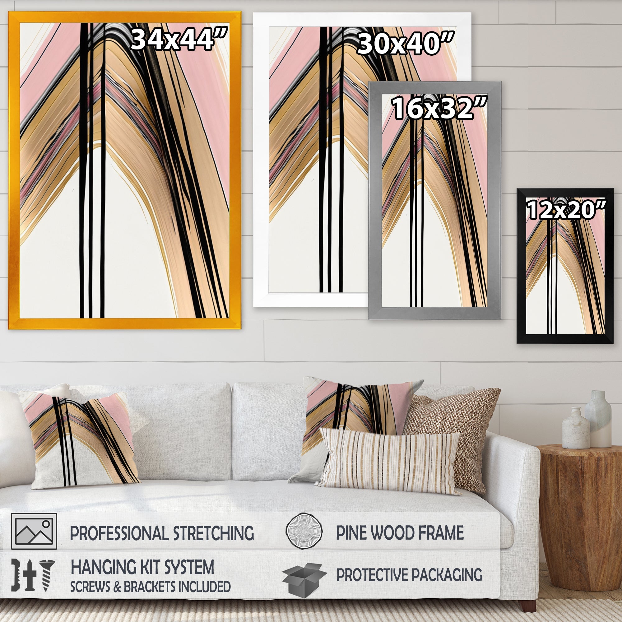 Minimalism Pink And Gold Cubic Fusion V