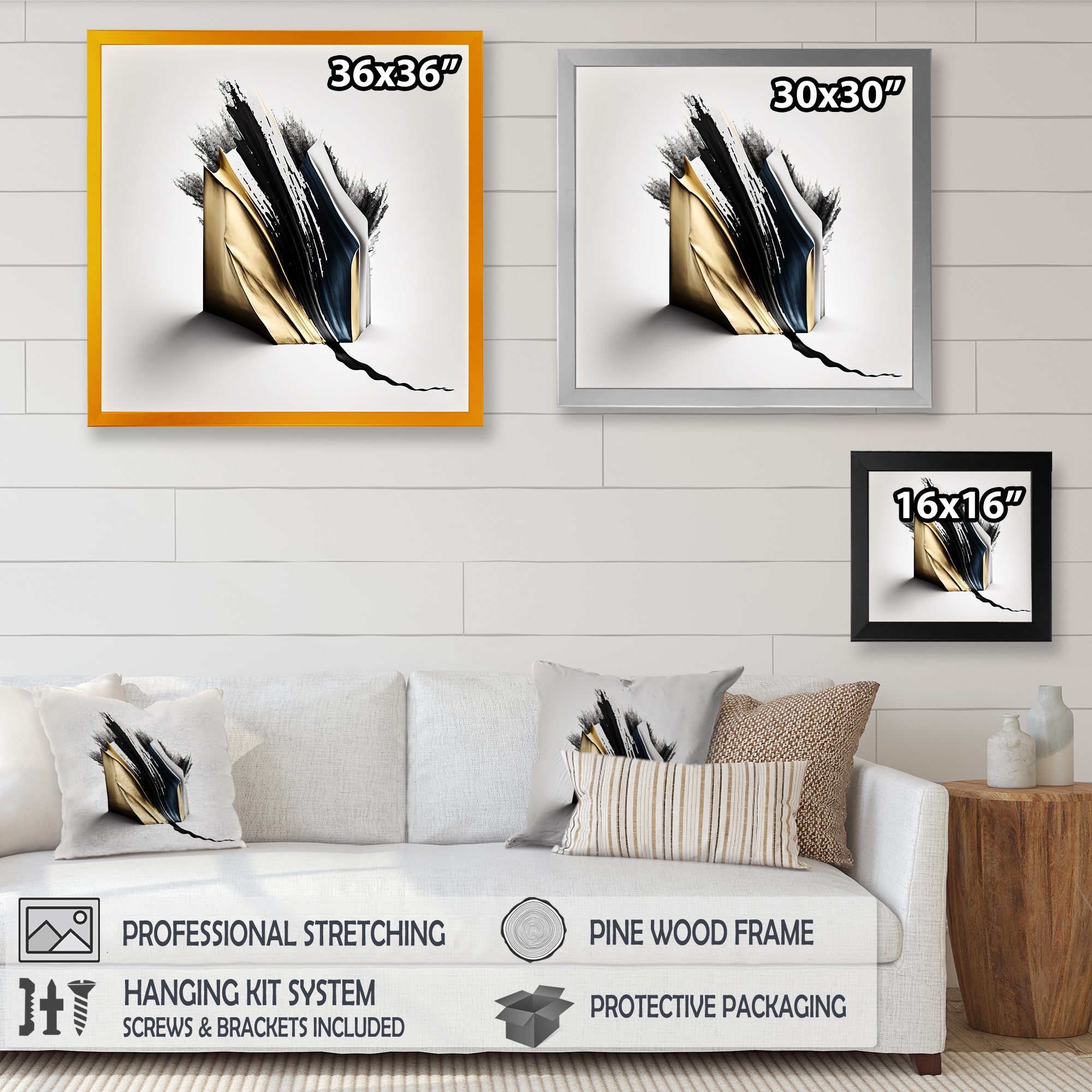 Black And Gold Cubic Expression VI