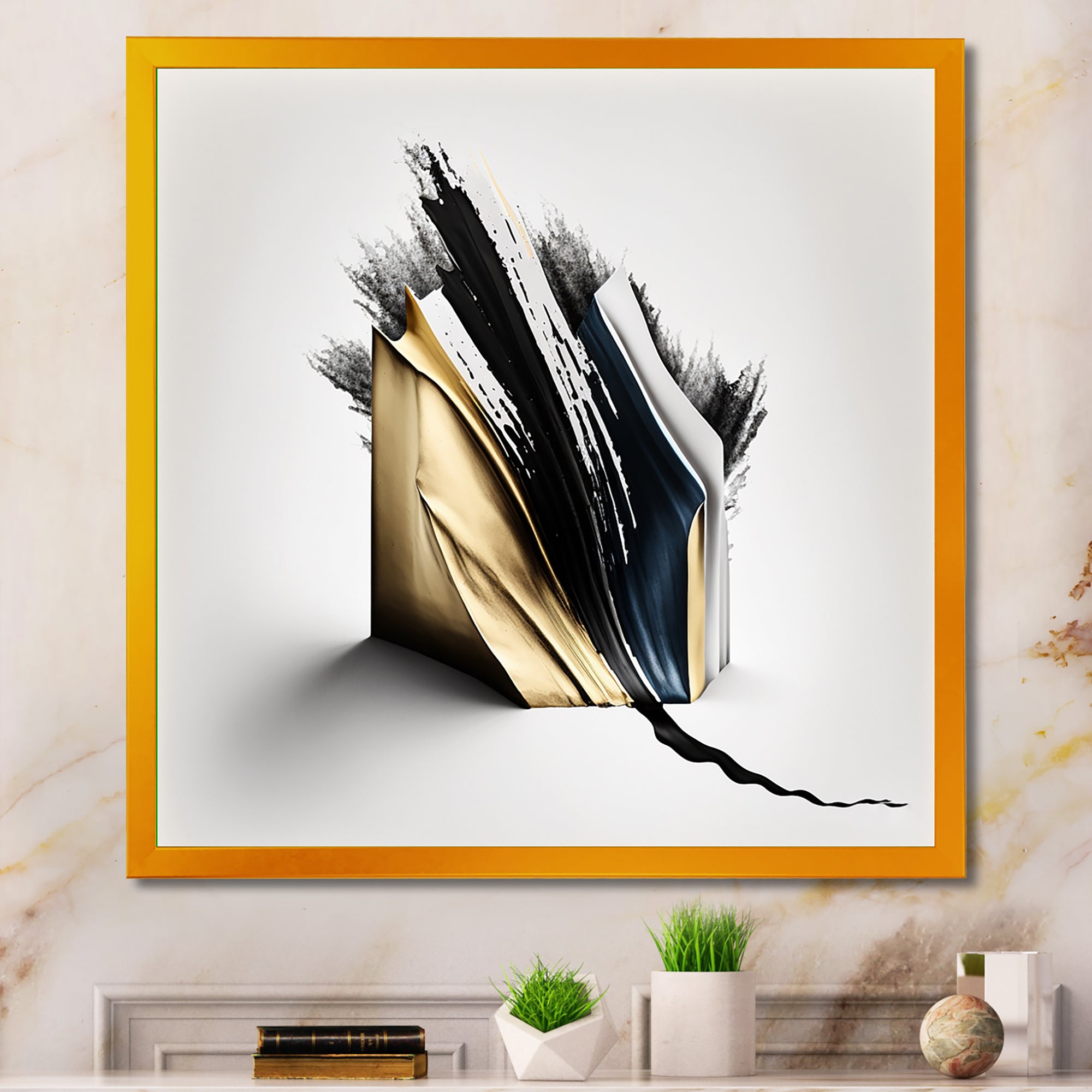 Black And Gold Cubic Expression VI