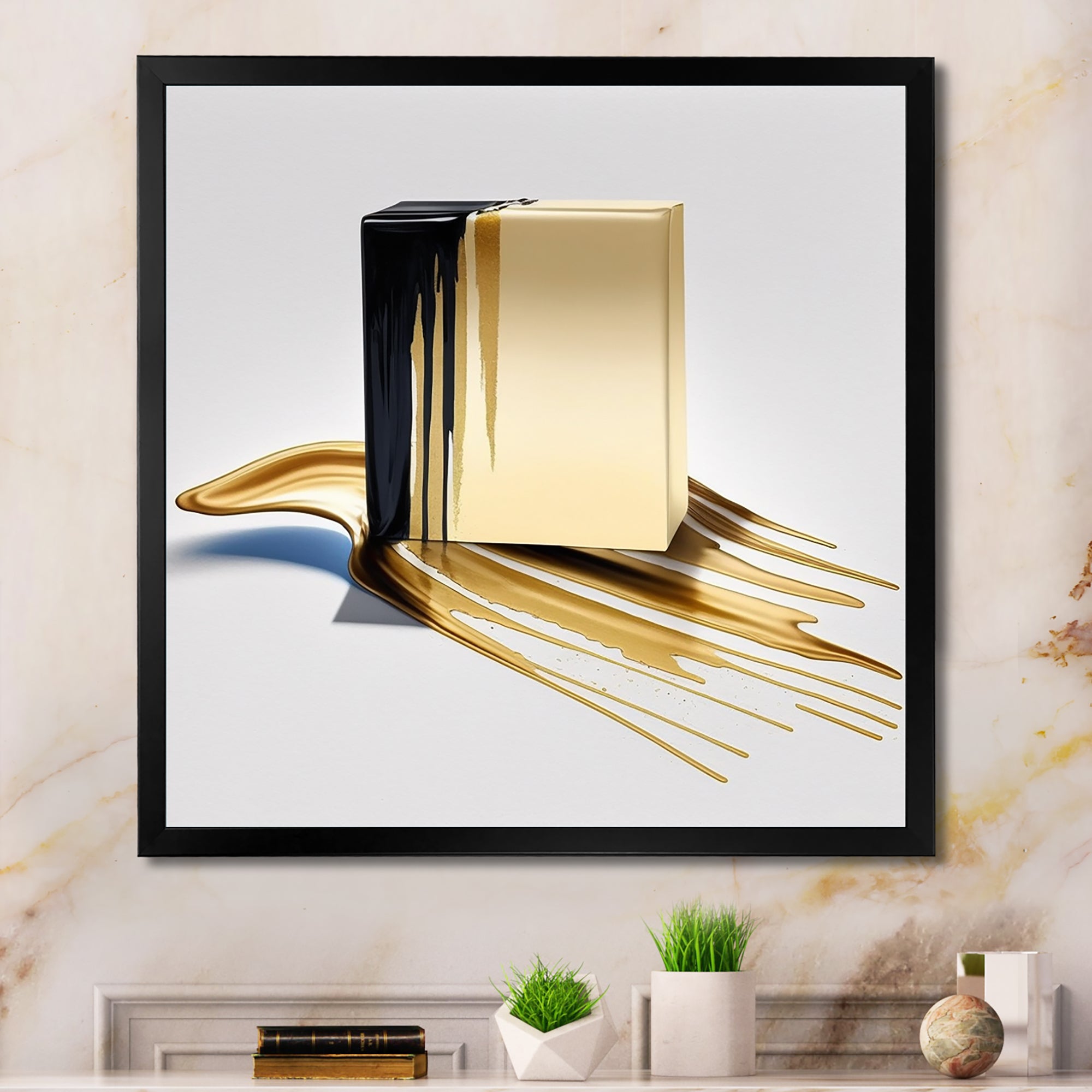 Black And Gold Cubic Expression VIII