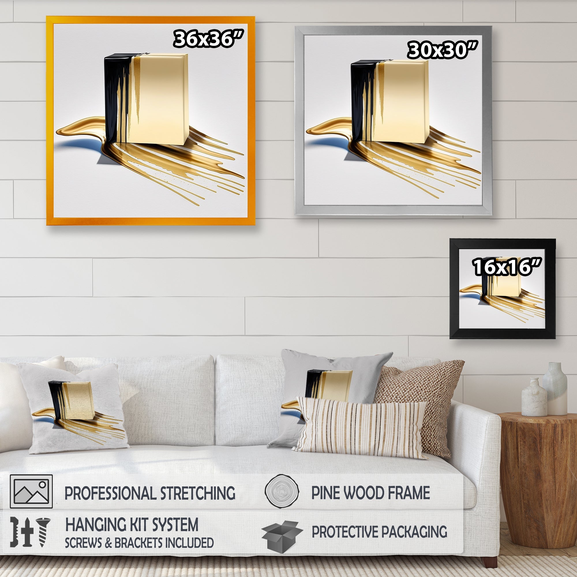 Black And Gold Cubic Expression VIII