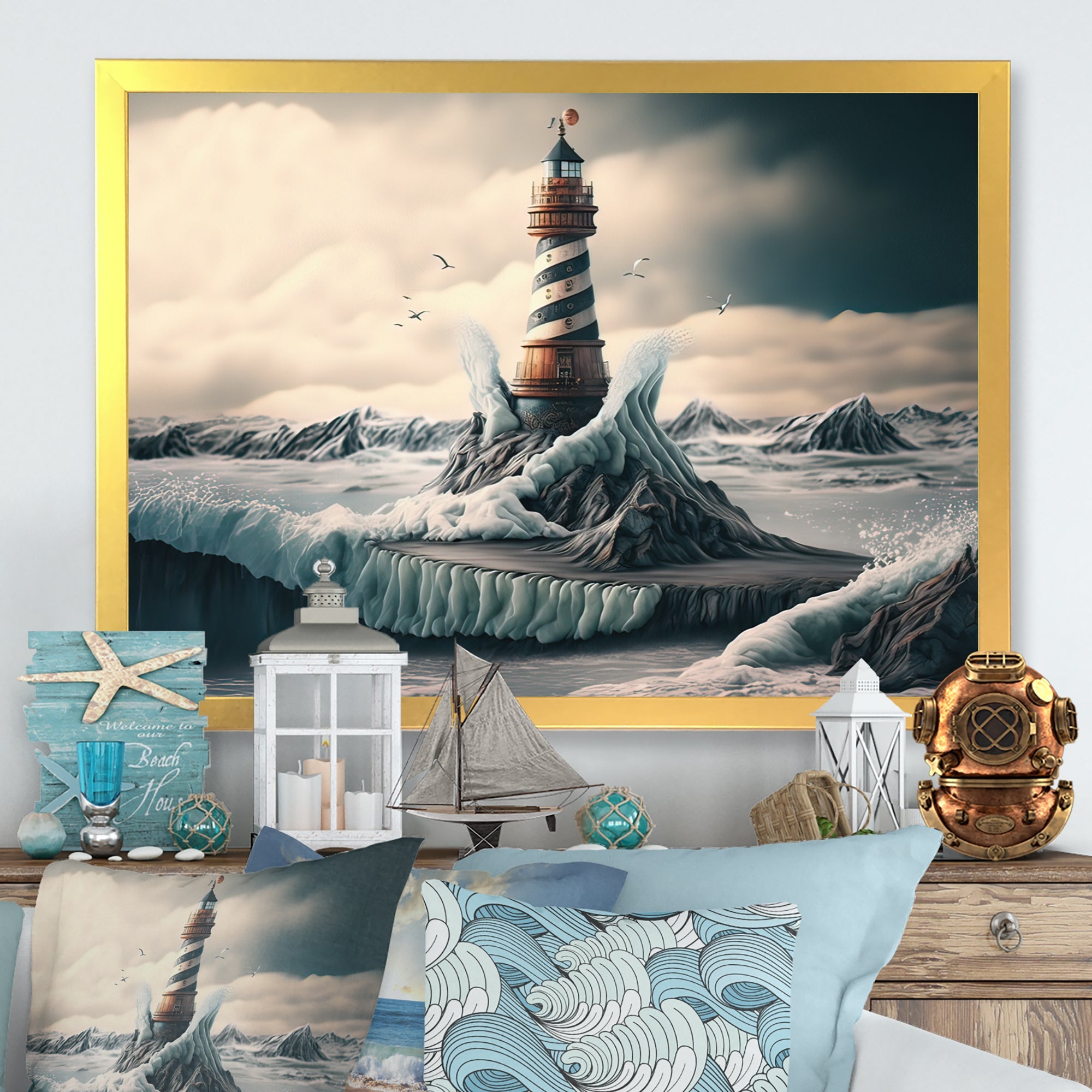Fantasy Lighthouse In The Arctic Ocean IV