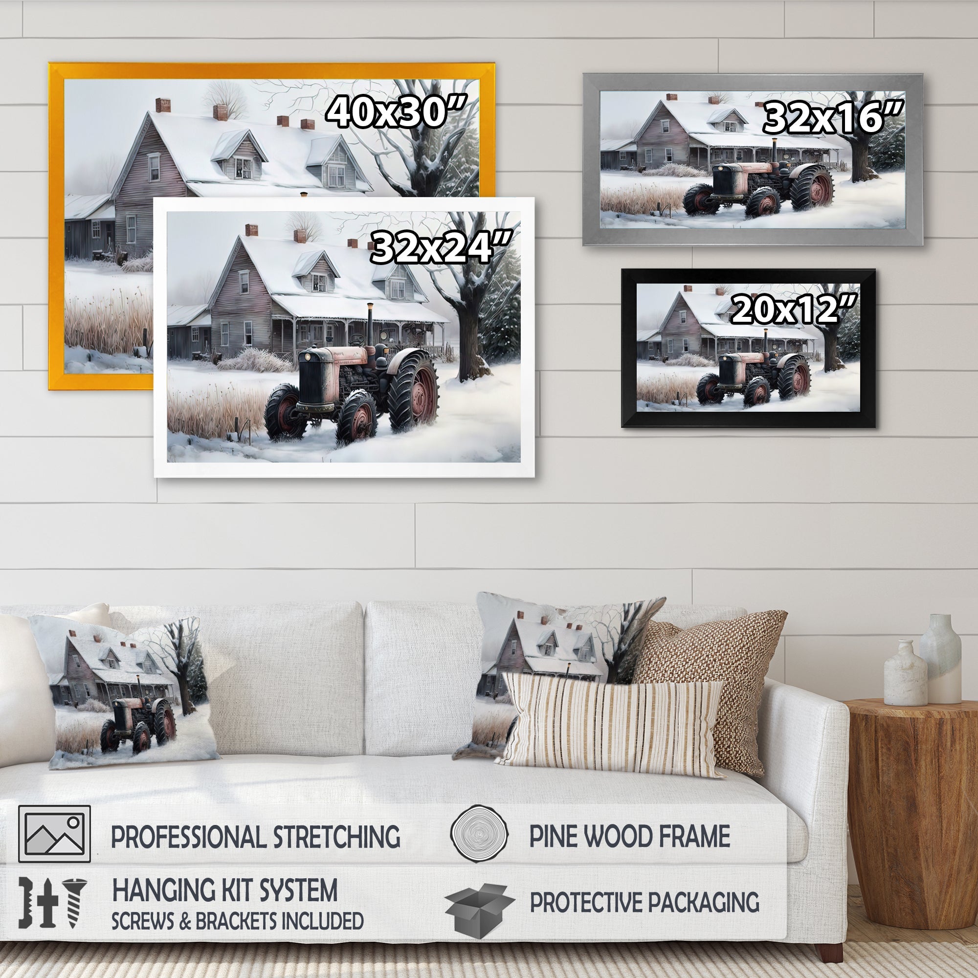 Tractor At The Barn In Winter I