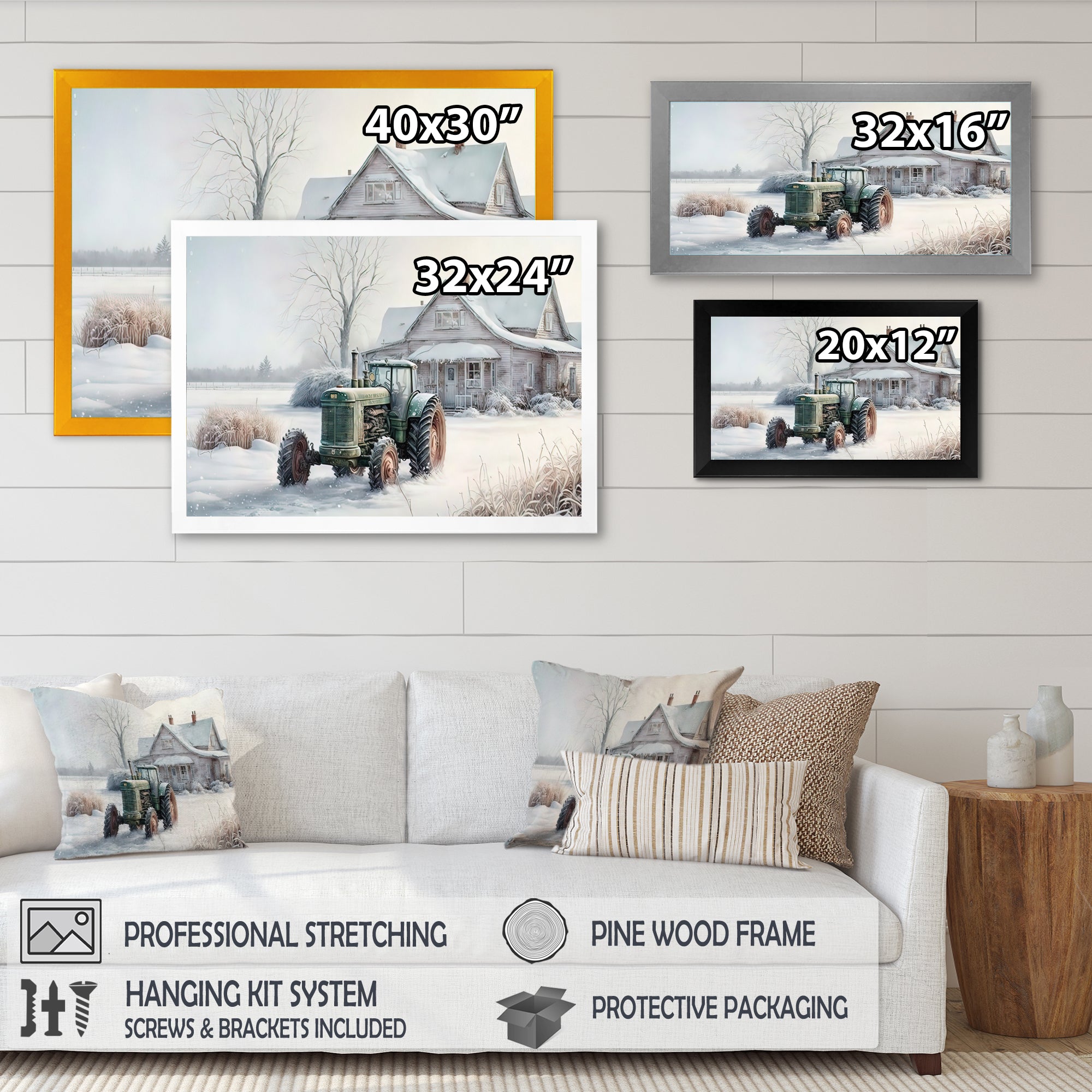 Tractor At The Barn In Winter II