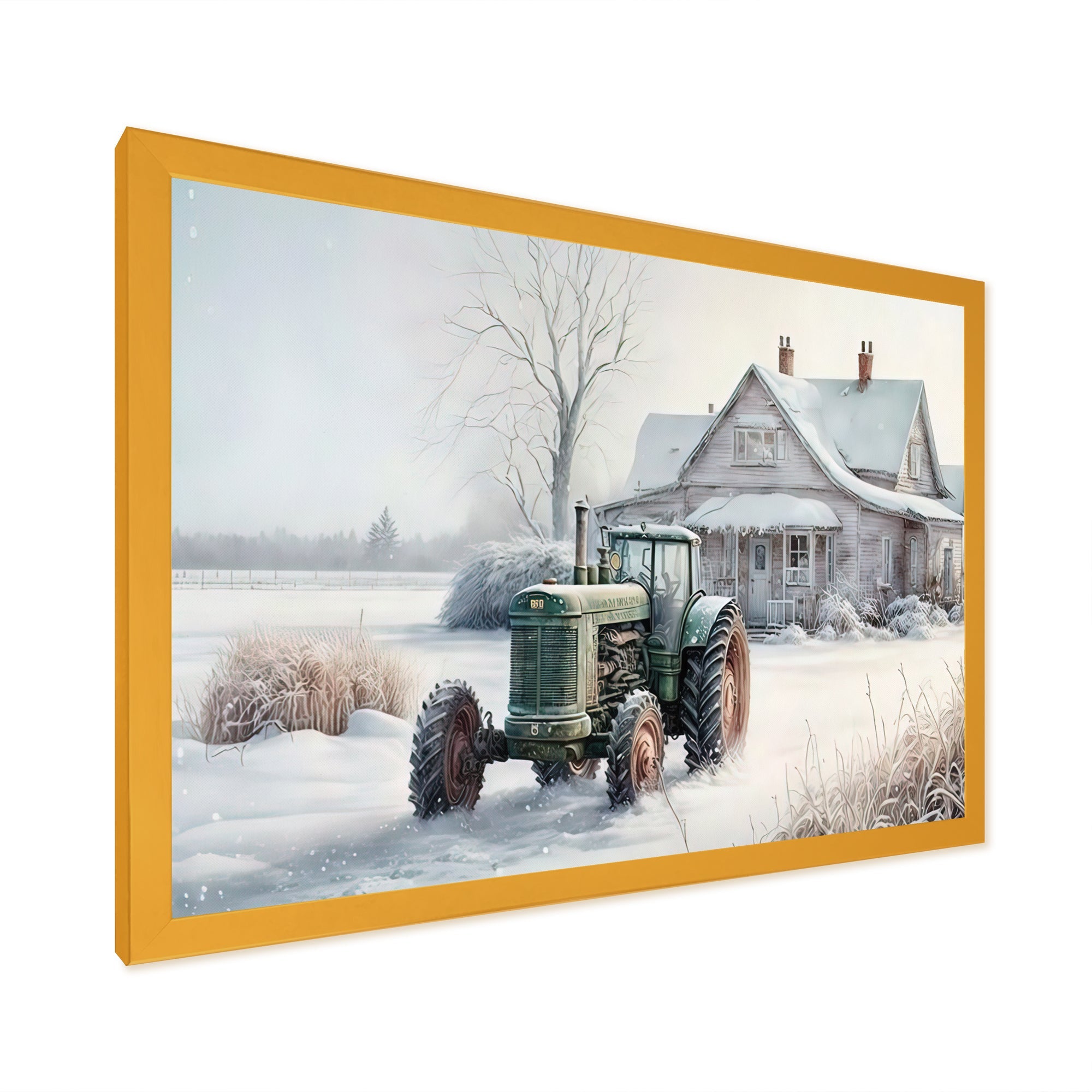 Tractor At The Barn In Winter II