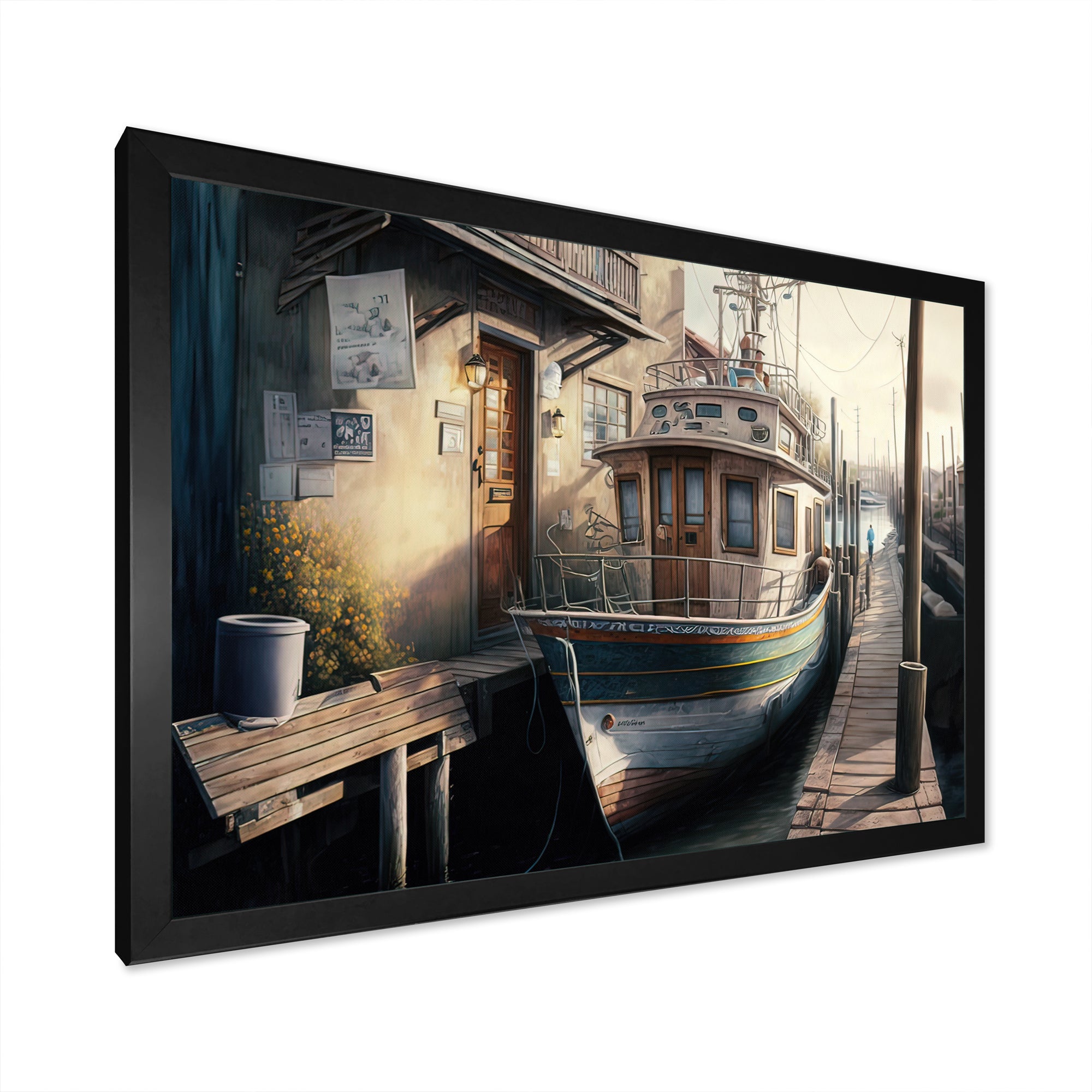 Rustic Port With A Fishing Boat IV