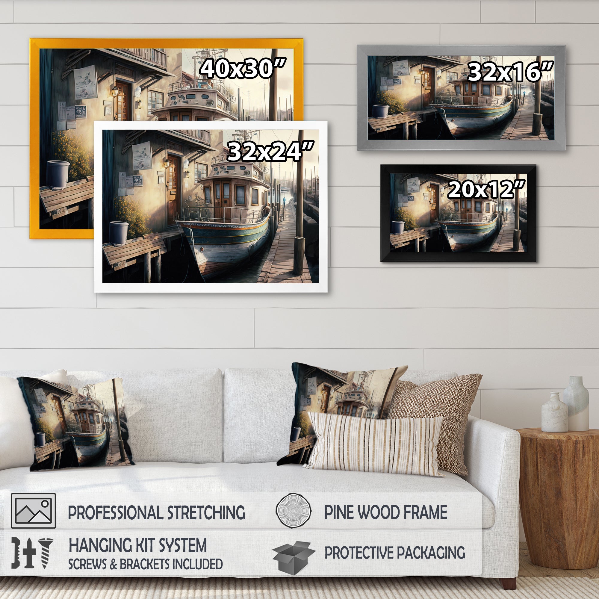 Rustic Port With A Fishing Boat IV