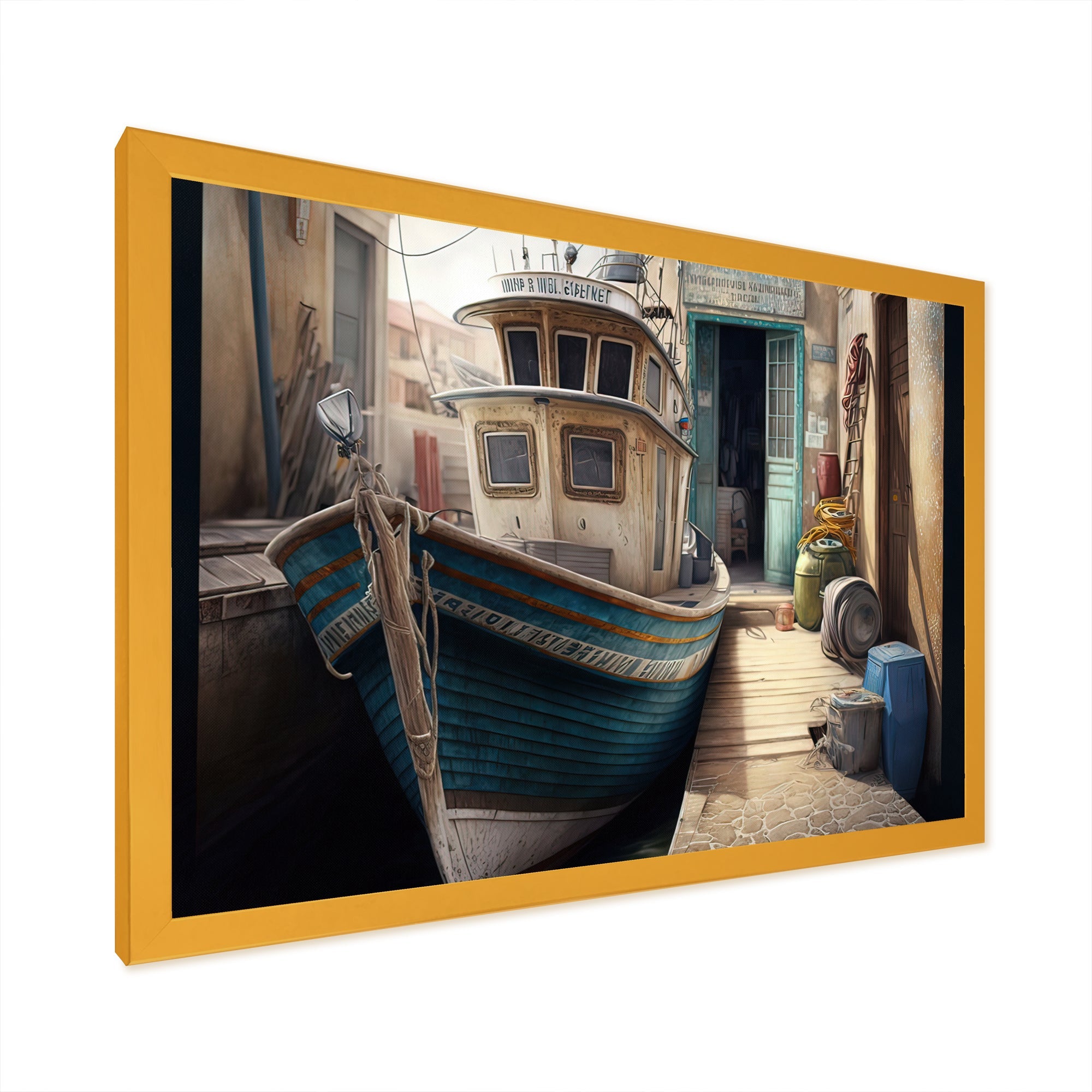 Rustic Port With A Fishing Boat VI