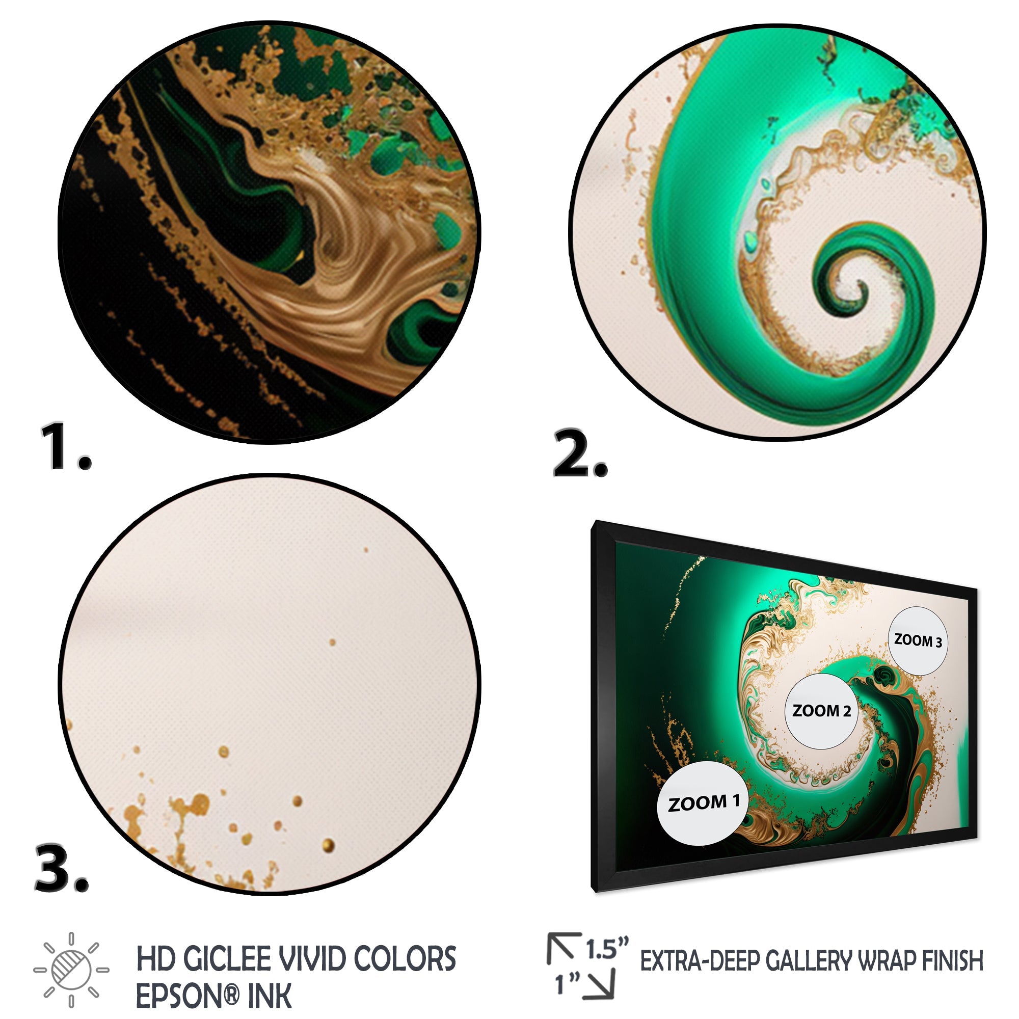 Green And Gold Crashing Waves II