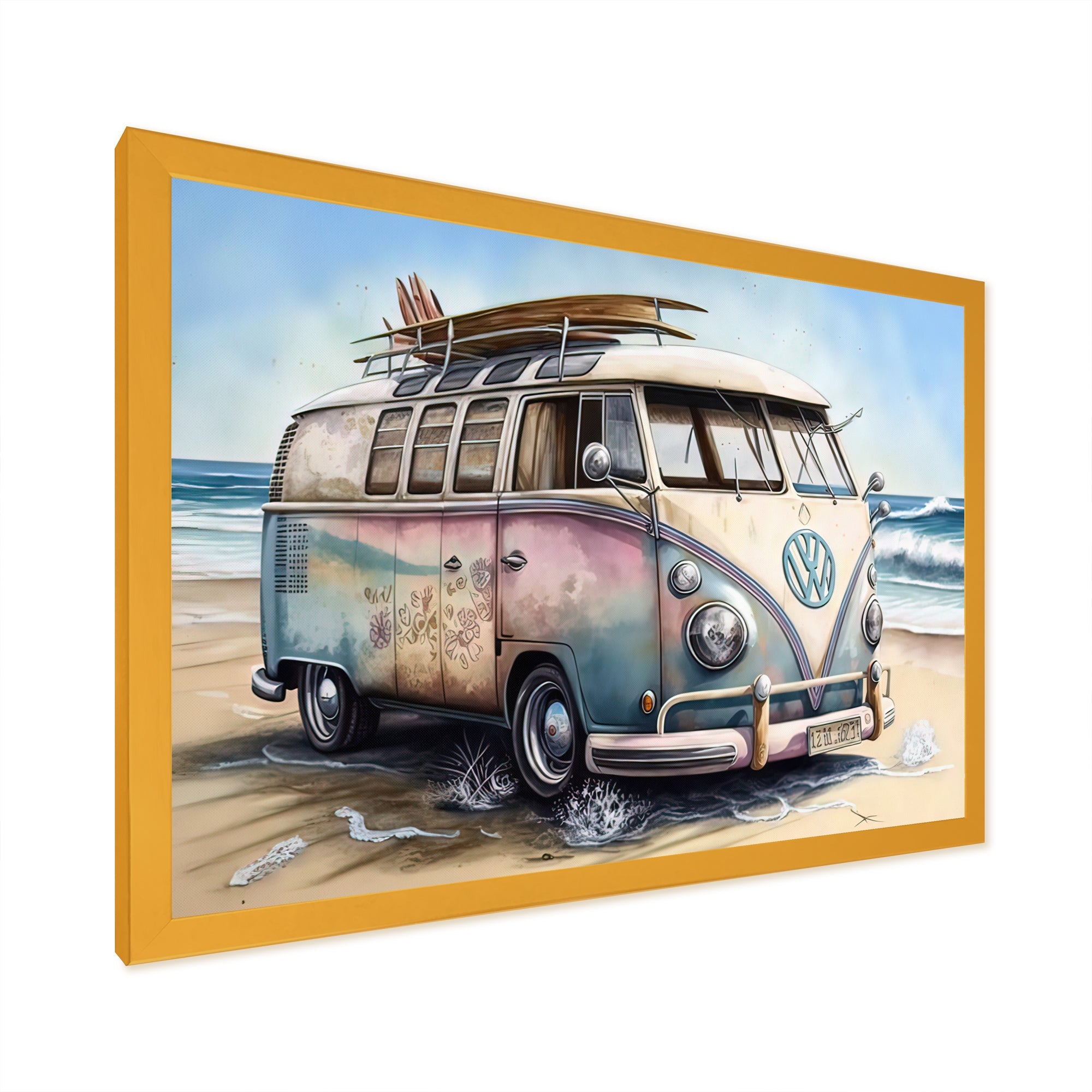70S Surfing Van At The Beach I