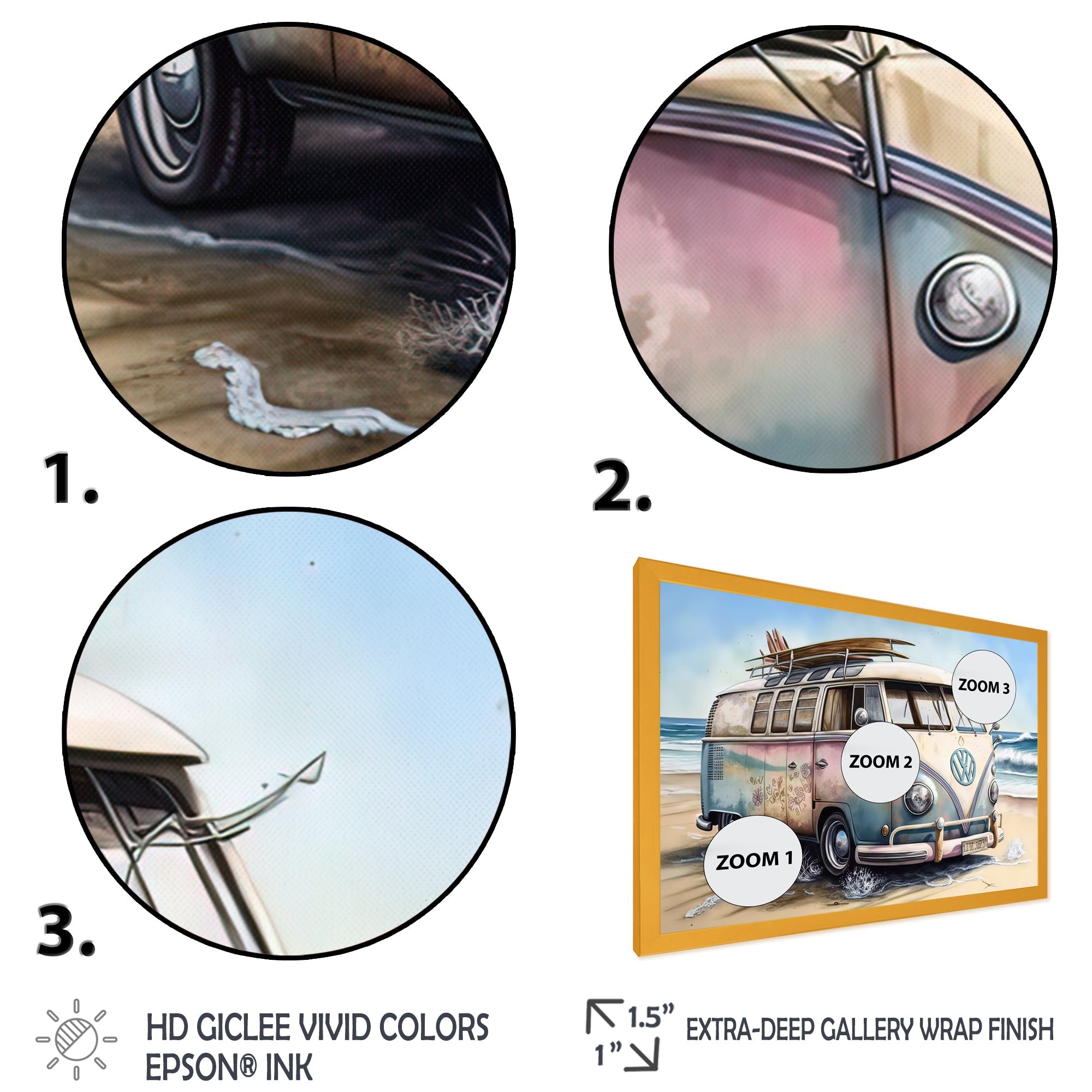 70S Surfing Van At The Beach I