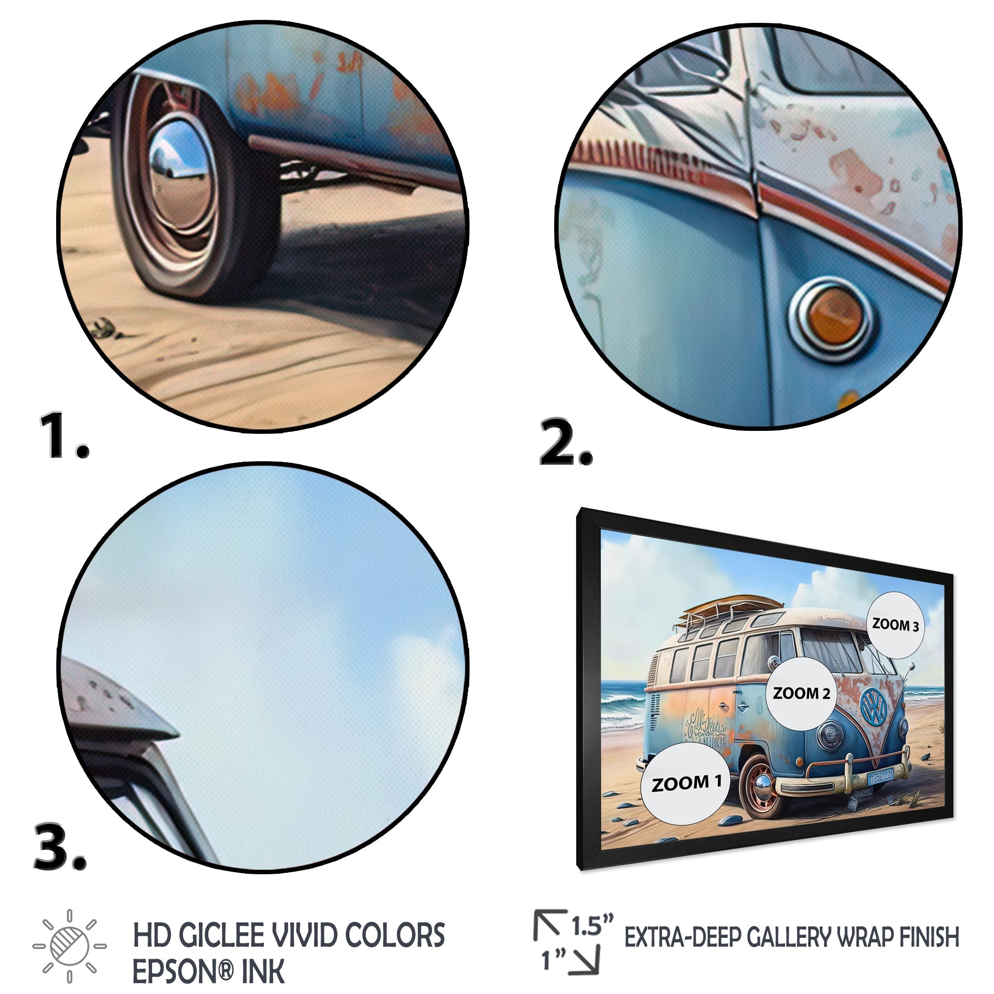 70S Surfing Van At The Beach III