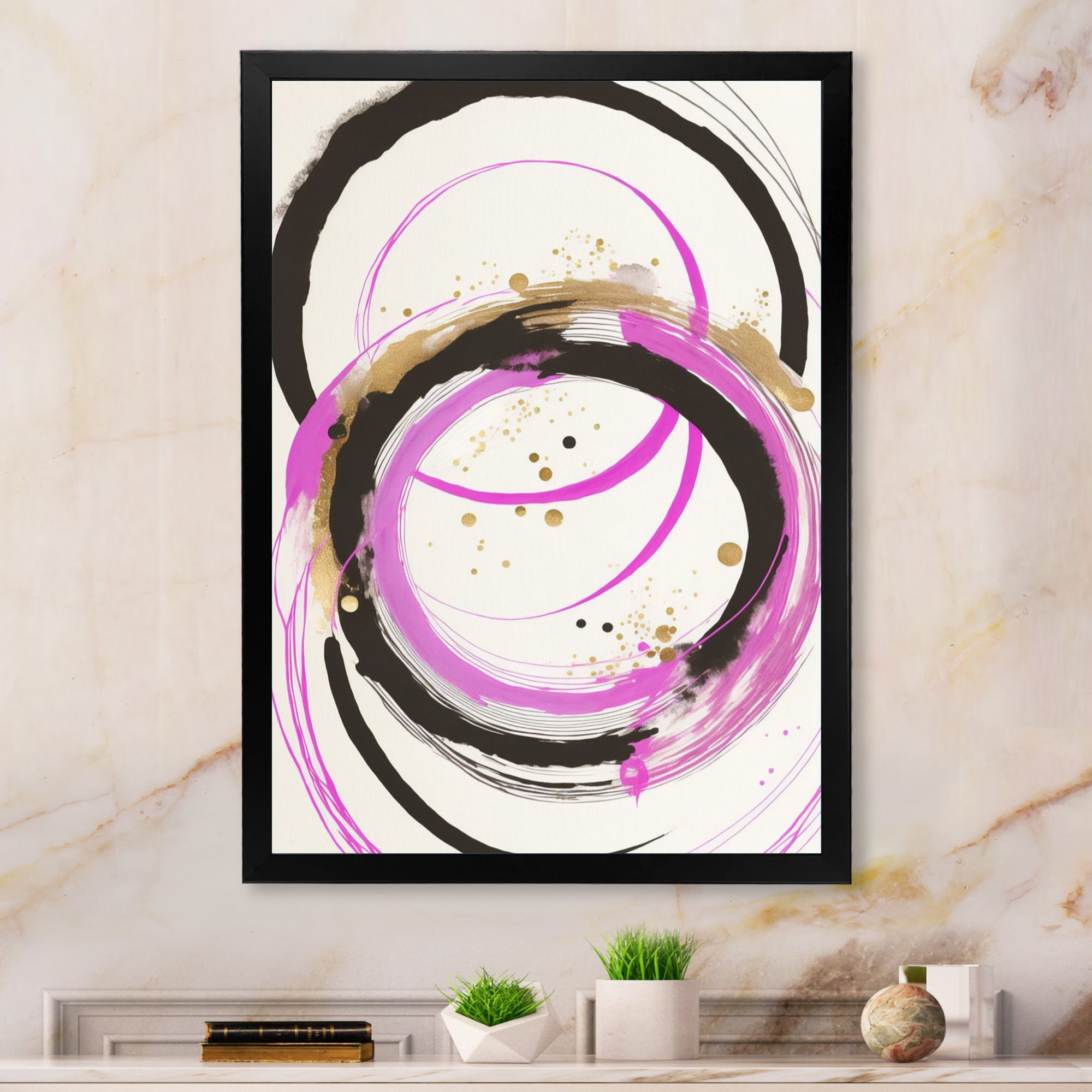 Pink And Gold Liquid Art