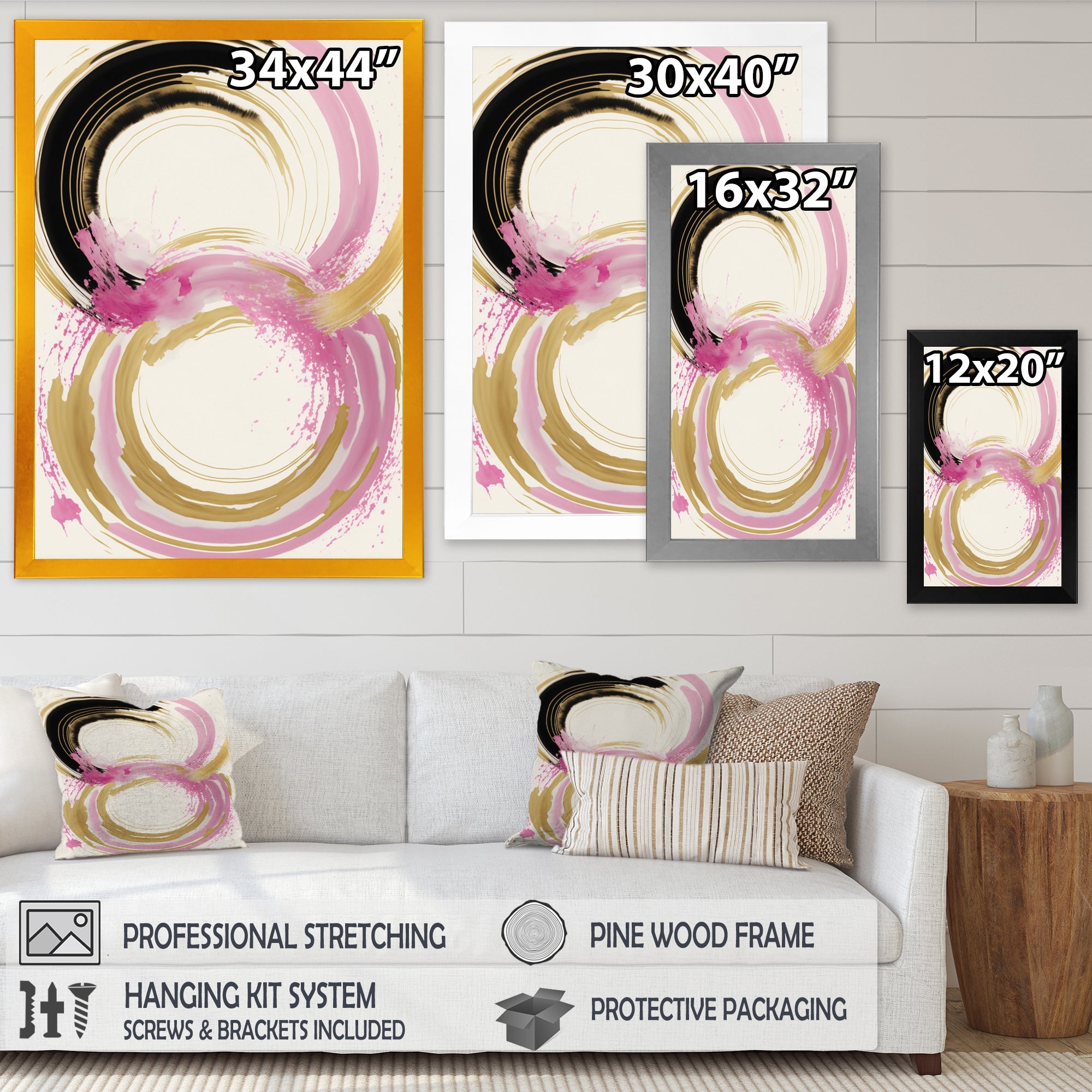 Pink And Gold Curves IV