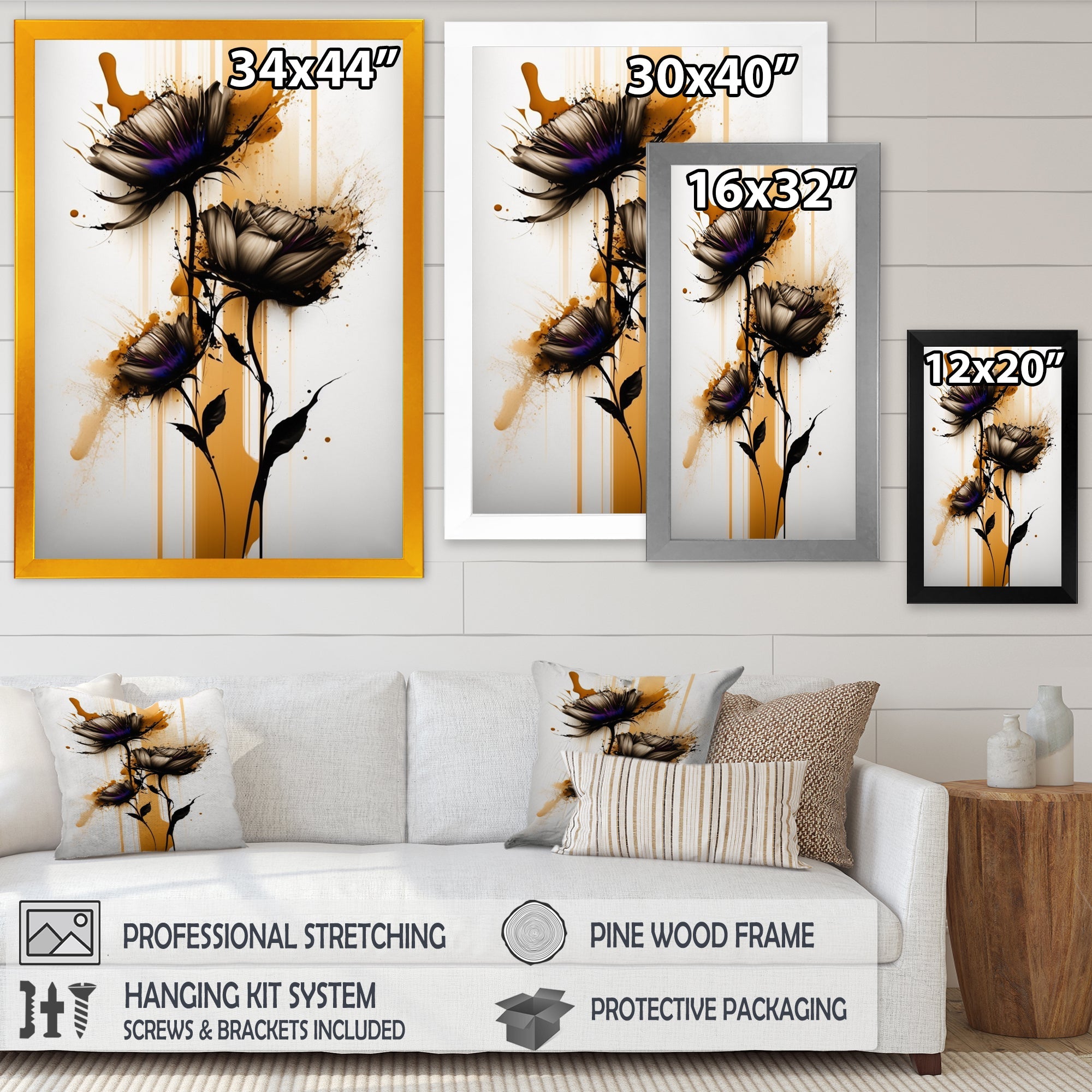 Orange Daisy Flower On Abstract Fusion II