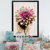 Pink Dahli Flower On Abstract Fusion
