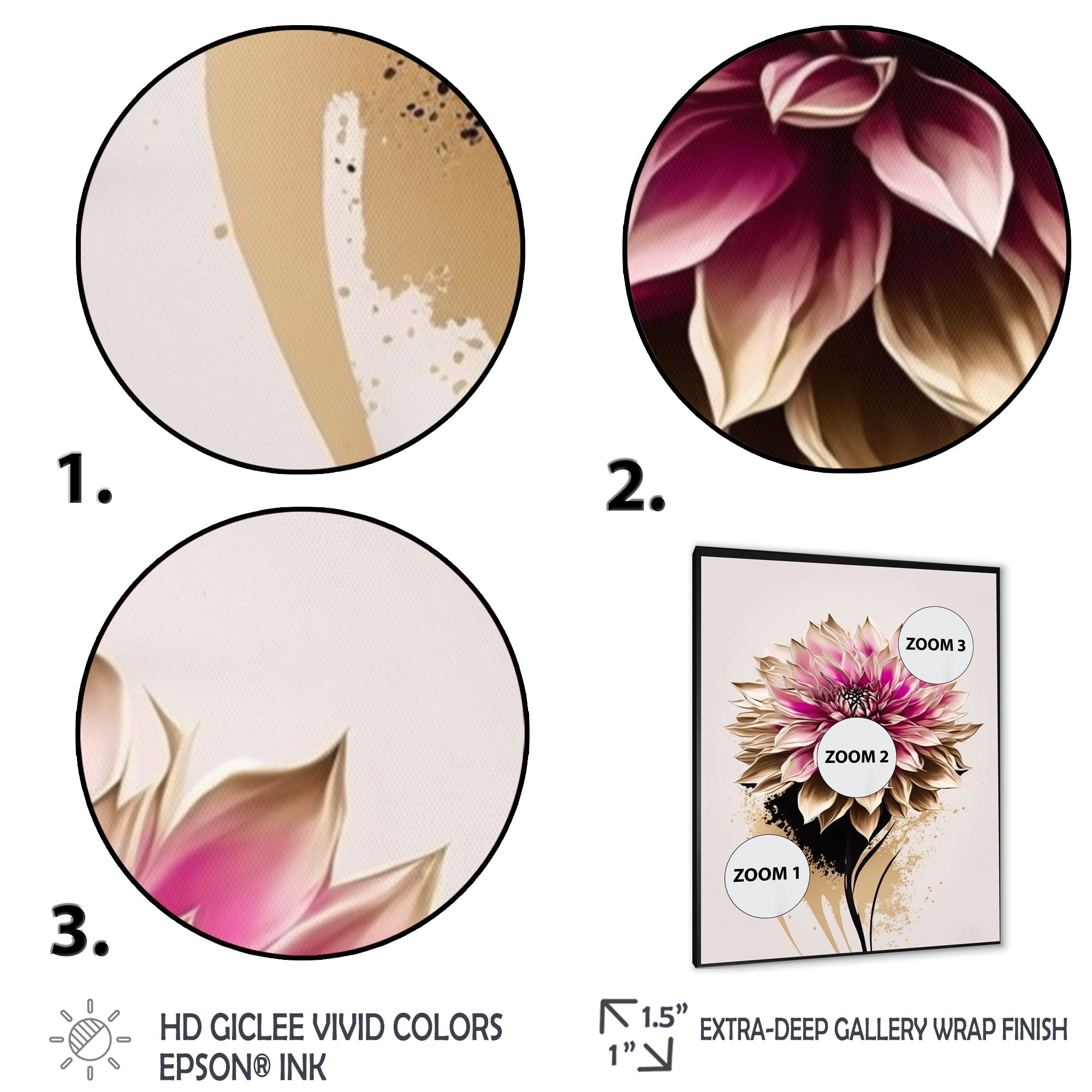 Pink Dahli Flower On Abstract Fusion