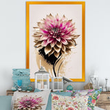 Pink Dahli Flower On Abstract Fusion