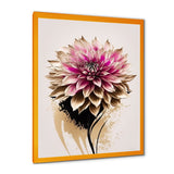 Pink Dahli Flower On Abstract Fusion