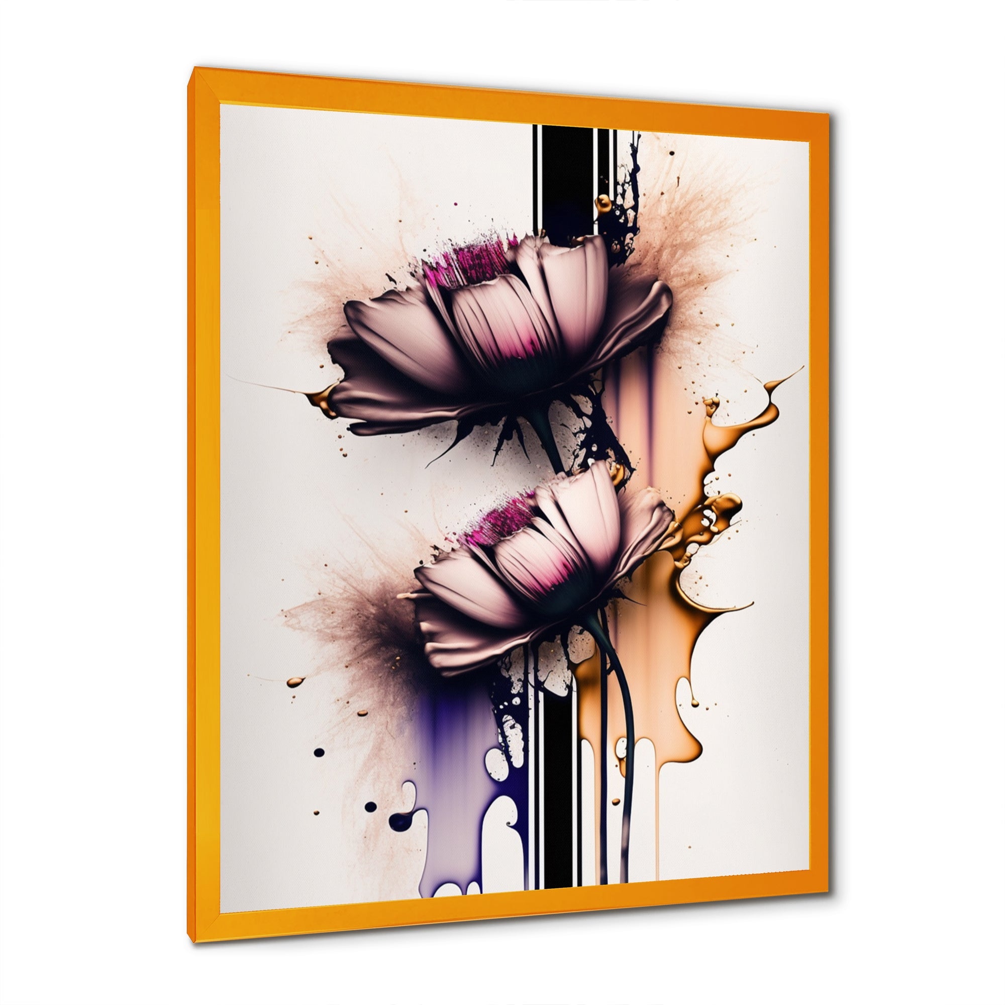 Pink Daisy Flower On Abstract Fusion I