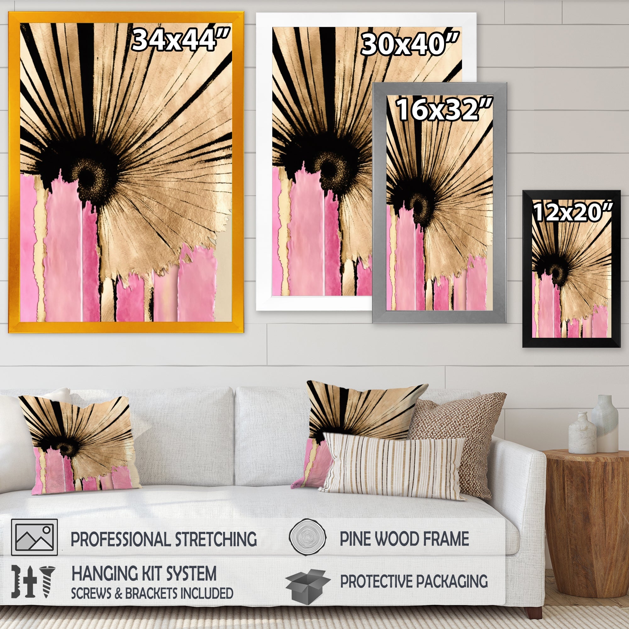 Pink Gerbera Flower On Abstract Fusion I