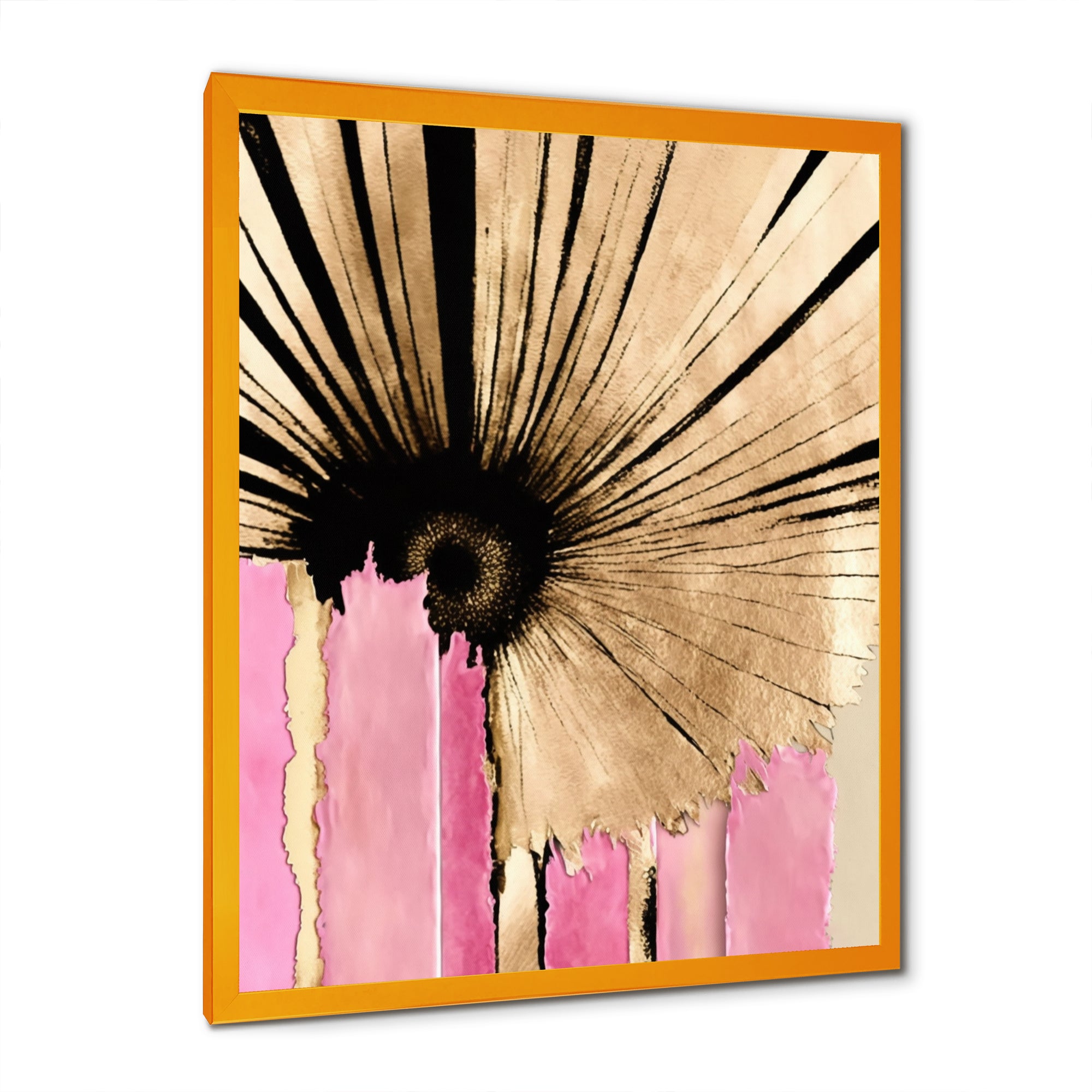 Pink Gerbera Flower On Abstract Fusion I