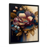 Red And Gold Camellia Floral Design I