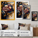 Red And Gold Camellia Floral Design I