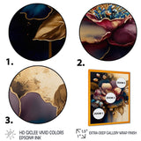 Red And Gold Camellia Floral Design I